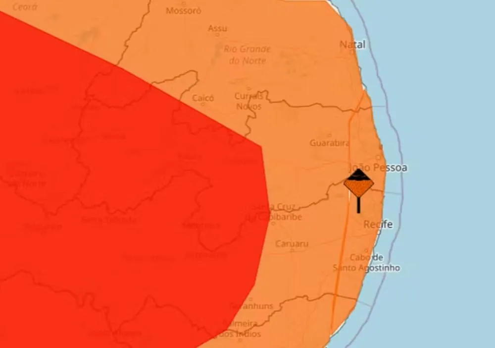 Inmet renova alertas vermelho, laranja e amarelo para chuvas intensas na Paraíba