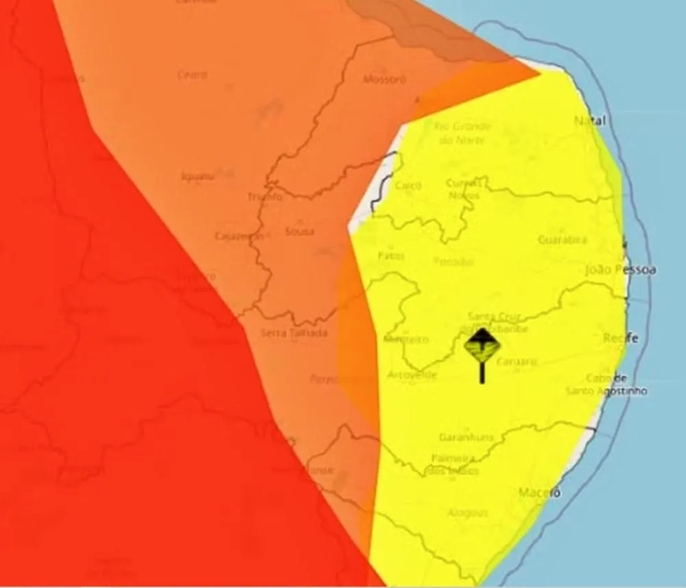 Inmet renova alertas amarelo e laranja de chuvas intensas para 167 cidades da Paraíba; confira lista